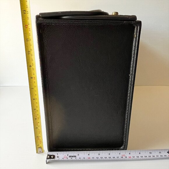 Vintage Pilot Case Heavy Vinyl Coated Briefcase Attache Travel Case Black - Picture 7 of 7